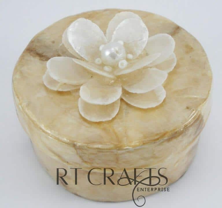 Round Small Box Smoked (with flower) (1)